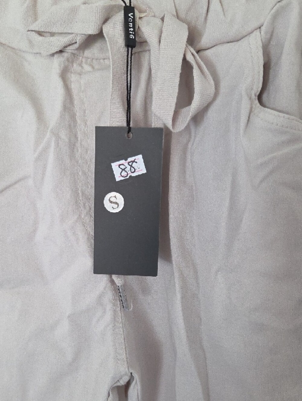 Venteé Beige Drawstring Stud-Trim Joggers - Picture 4 of 7